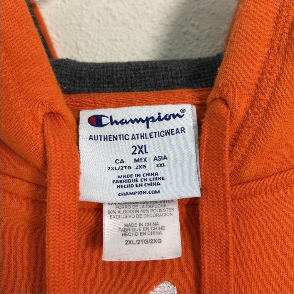Champion Clemson Tigers Embroidered Hoodie Sweatshirt Fleece Men’s Size 2XL - Picture 3 of 13